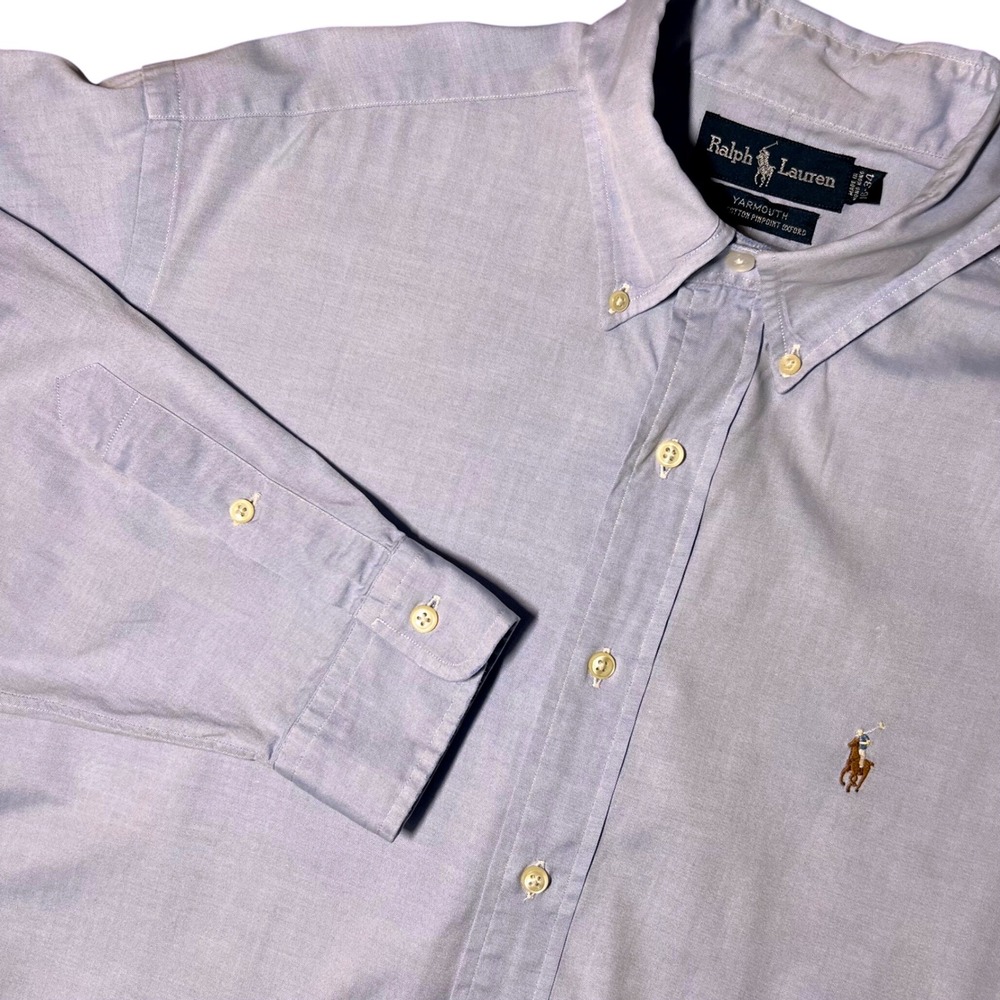 Ralph Lauren Yarmouth 100% Cotton Pinpoint Oxford Dress Shirt Button Down 16-34